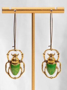 Anthropologie Bitela Beetle Drop Earrings